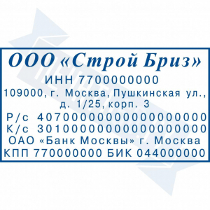 Макет штампа с реквизитами №2